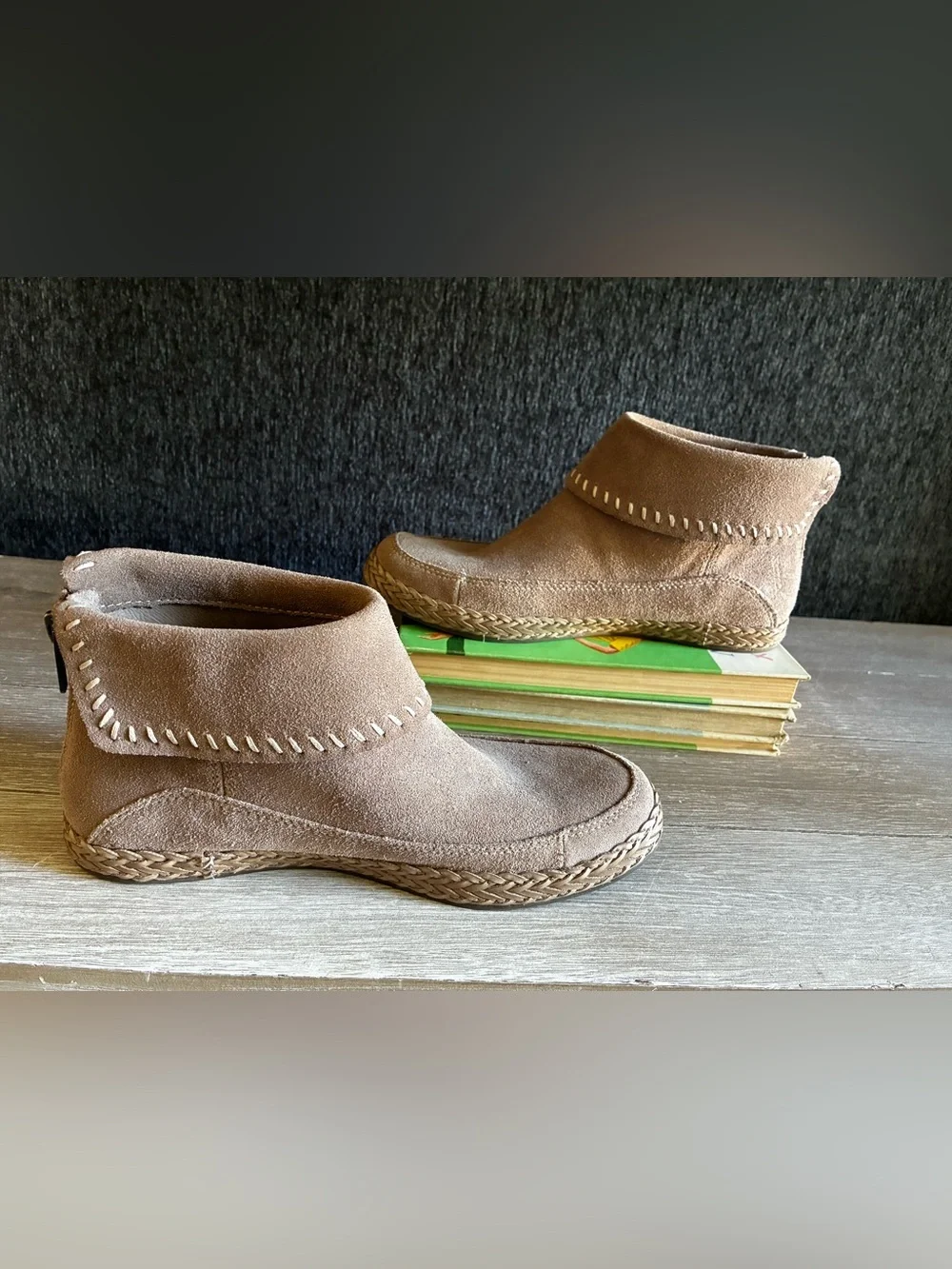 Women’s UGG Varney Tan Suede Ankle Boots Moccasins